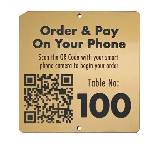 100x100mm Laser Engraved Qr Table Number