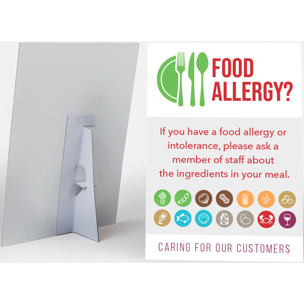 A5 Food Allergy Counter Stand & Wall