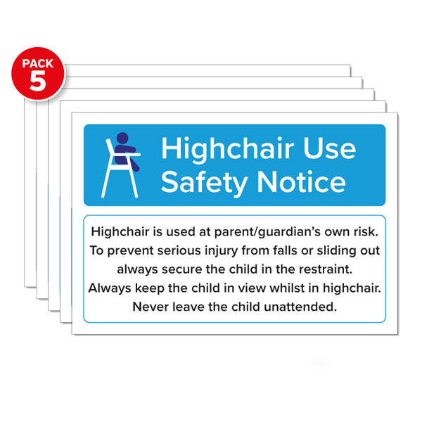 110x75mm Highchair Use Safety Notice S/A