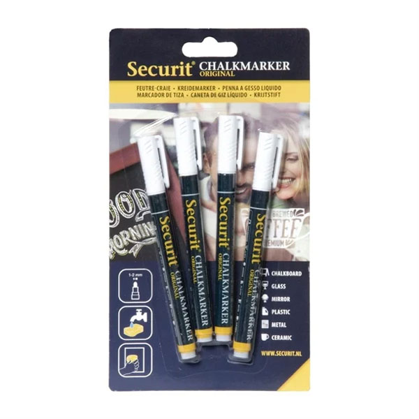 2mm Securit Liquid Chalk Pens White